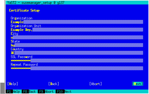 quickstart mgr setup4 ncurses